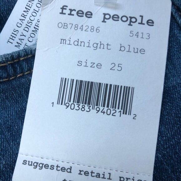 New Free People Blue Jean Busted Skinny size 25 - Picture 3 of 4